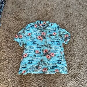 George Blue and Pink Floral Men's Shirt